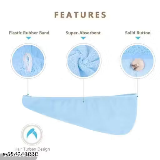 RETAINA Quick Turban Hair-Drying Absorbent Microfiber Towel,Dry Shower Caps,Bathrobe Hat,Magic Hair Wrap for Women Hair wrap(Multi Color)