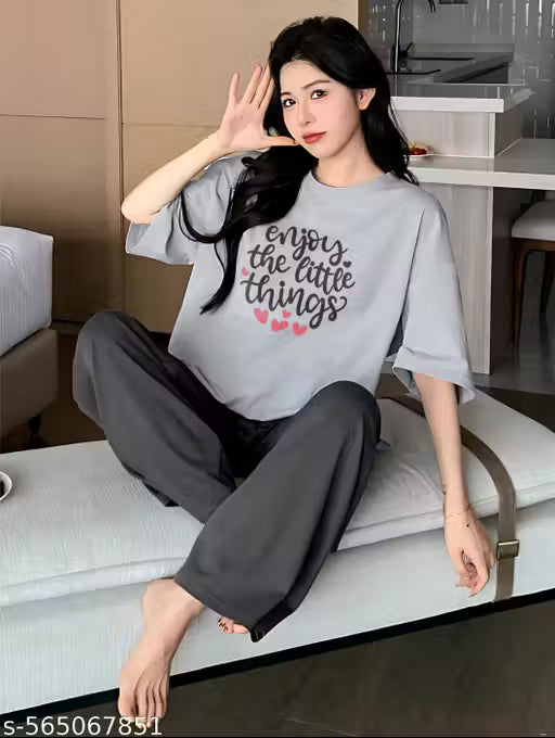 KSHS Women Top & Pyjama Set, co-ord set / night suit / gym wear/ daily wear /Regular pajama set , tshirts - shorts
