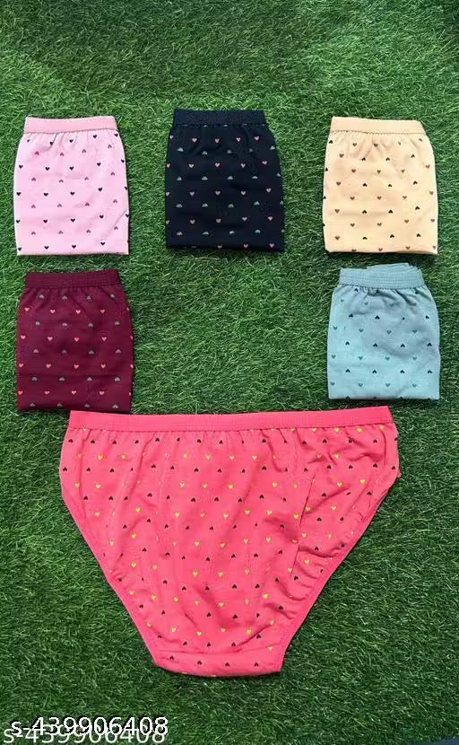 Pack of 6 pure cotton briefs for women and girls for every day use comfortable multicoloured pantys