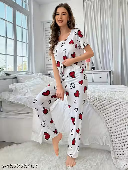 Women Printed Co-Ords Set Night Suit And Night Dress in Lowes Price