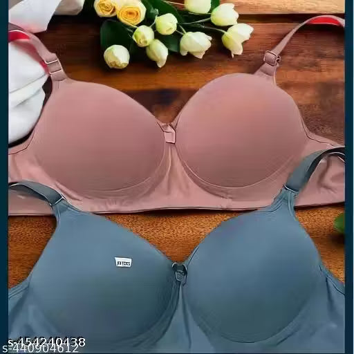 Women's & Girl's Full Coverage English Multicolored pack of 2 Padded Bra.