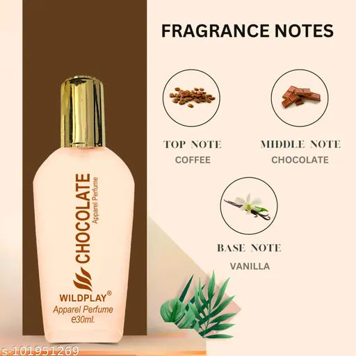 Wildplay Chocolate 30ml perfume Spray /Deodorant Fragrance for gift men Women, Chocolete parfum for boys Girls Unisex perfum Deo Perfume Body Spray