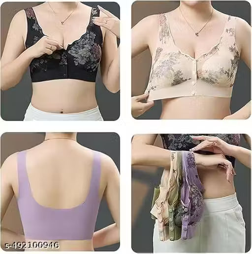Seamless Removable Padded Graphic Floral Printed, Nursing/Breastfeeding/Maternity Bra