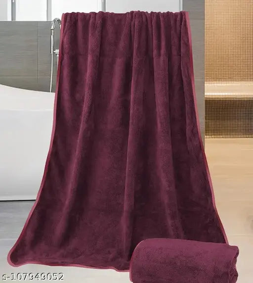 Cotton Bolls Microfiber Bath Towel 1 Pcs Large Size 70x140CM Maroon