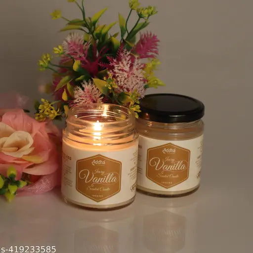 100% Pure Soy Wax Jar Candles| Smokeless Candles| Panel Jar Candles| Ivory Color| Set Of 2