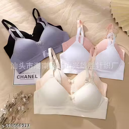 Women Thread Brassiere Pad Solid Wireless Sport U Back Tube Top Wrapped Chest Girl Lady Vest Tube Top Seamless Bra (Pack Of Any 2)