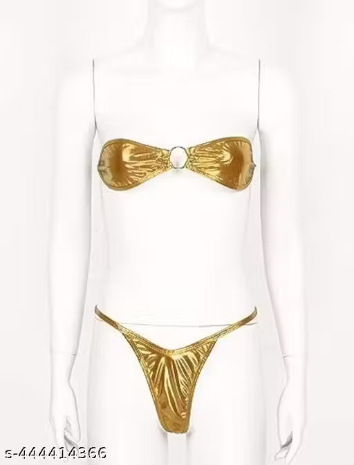 Women Net Lingerie Set for Honeymoon with G String Thongs | Sexy Night Dress | Hot Nighty for Women | Above Knee Baby Doll Night Dress | Semi Transparent Hot Babydolls Set For women & Girls (GOLDEN)