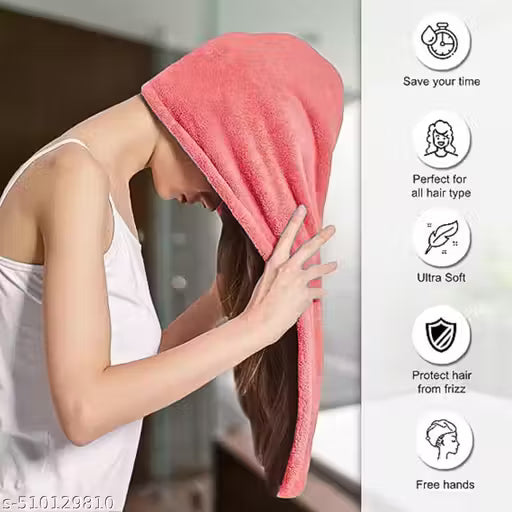 Alaukik Hair Towel Wrap Turban Microfiber, Hair Drying Towels Quick Dry Hair Hat Drying Shower Head Towels Wrapped Bath Cap Anti Frizz Hair Care Dryer