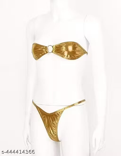 Women Net Lingerie Set for Honeymoon with G String Thongs | Sexy Night Dress | Hot Nighty for Women | Above Knee Baby Doll Night Dress | Semi Transparent Hot Babydolls Set For women & Girls (GOLDEN)