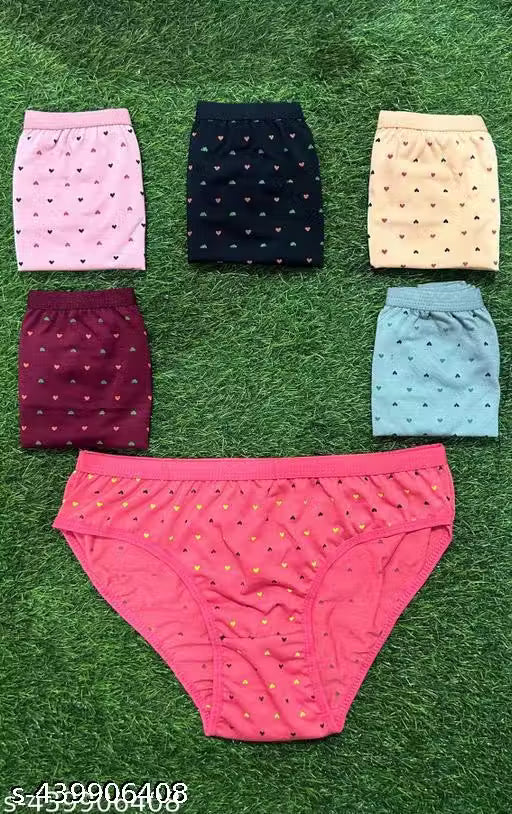 Pack of 6 pure cotton briefs for women and girls for every day use comfortable multicoloured pantys