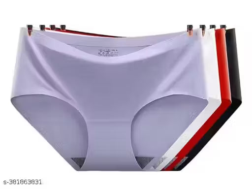 Meile Seamless Hipster Ice Silk Panty, Briefs Woman String Panty (Pack of 4 Multicolor)