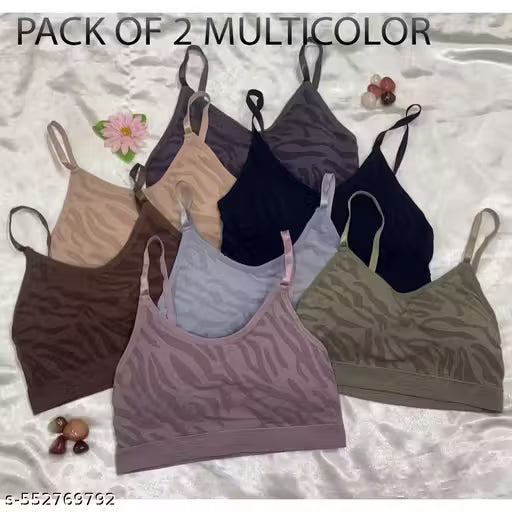 Any 2, Lightly Padded Sport Bra Underwear Women Yoga/Sport/Fitness Sports Bra Seamless PACK OF 2