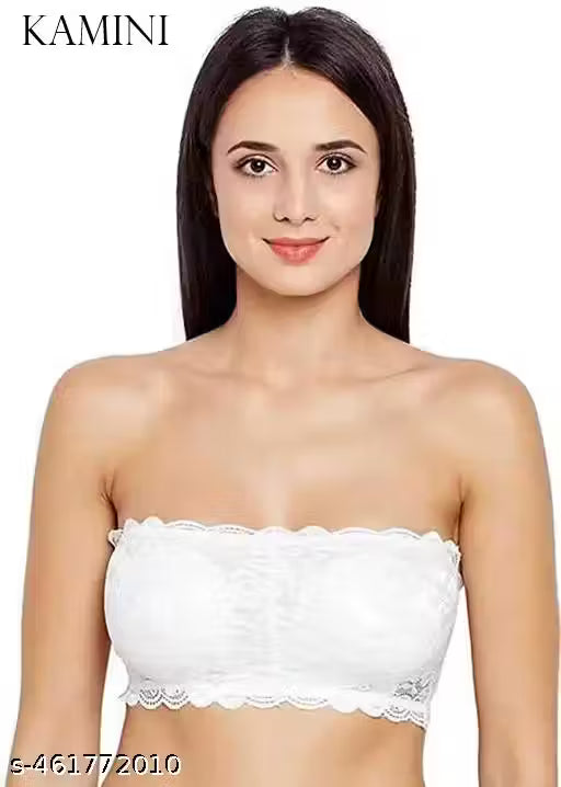 Women Fancy Stylish Women Tube Lightly Padded Bra With Straps Pack of 3 PCS
