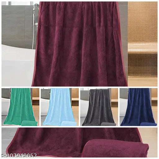 Cotton Bolls Microfiber Bath Towel 1 Pcs Large Size 70x140CM Maroon