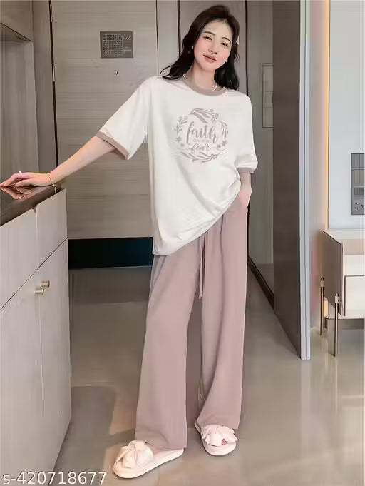 KSHS Women Pajama Set , Printed Co-Ords Set Night Suit And Night Dress