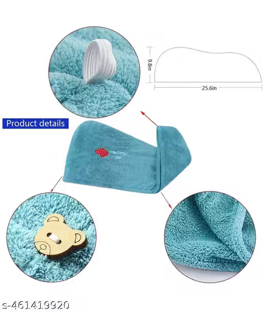 Microfiber Wet Hair Drying Towels,Super Absorbent Thick Curly Hair,Quick Dry Caps Wrap for Womens (26" x 10")(Pack of 1 )-Multi design And colour