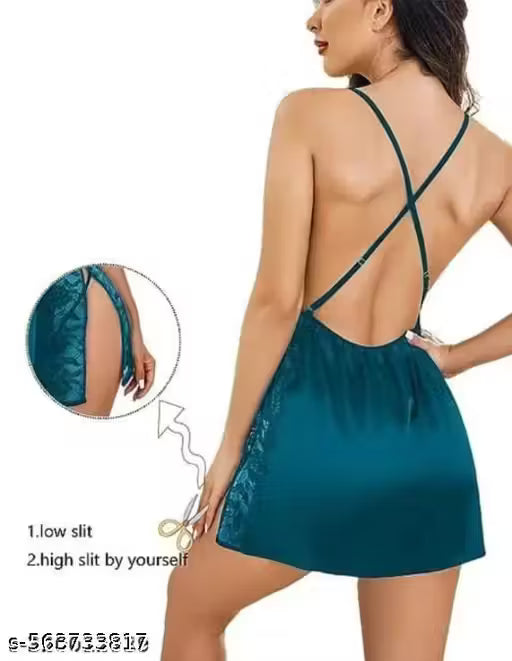 dark sky blue lace babydoll/ Sexy nightwear for women