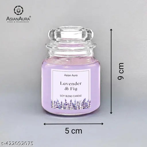 Scented Organic Soy Wax Yankee Jar Candle | Luxury Aroma Therapy Yankee Jar | Scented Candles for Home Decor Gift Set | Fragrance-Lavender & fig, Purple