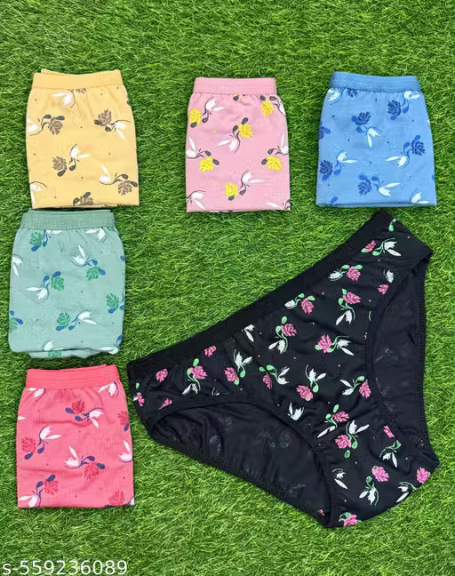PACK OF 3 PURE COTTON HIPSTER BRIEFS/PANTYS FOR WOMENS/GIRLS FULL COVERAGE PANTYS/BRIEFS FOR EVERY DAY USE WITH FREE GIFT