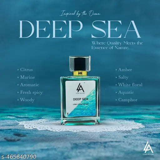 DEEP SEA | Luxe Allure | Long Lasting Perfume for Men | La perfume | Premium Luxury Fragrance Scent | Long Lasting Smell | Citrus, Fresh spicy, Woody, Amber | La | Best perfume for gift.
