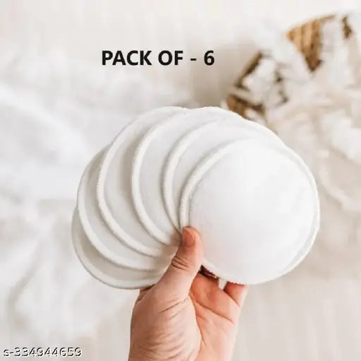 Breast Feeding Pads, Reusable, Washable High Absorbent Skin Friendly Maternity Nursing Breast Pads with 3 Layer Protection Pack Of - 6