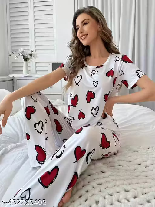 Women Printed Co-Ords Set Night Suit And Night Dress in Lowes Price