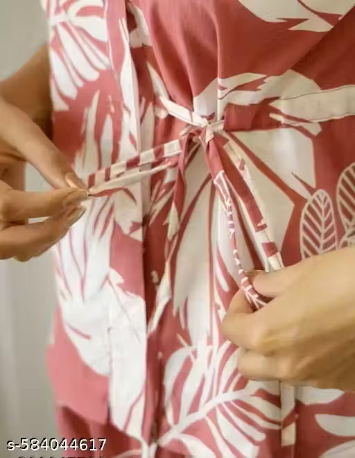 Women's Night Dresses | Printed Soft Cotton Night Suit for Adults | Beach Wear Pajama Set