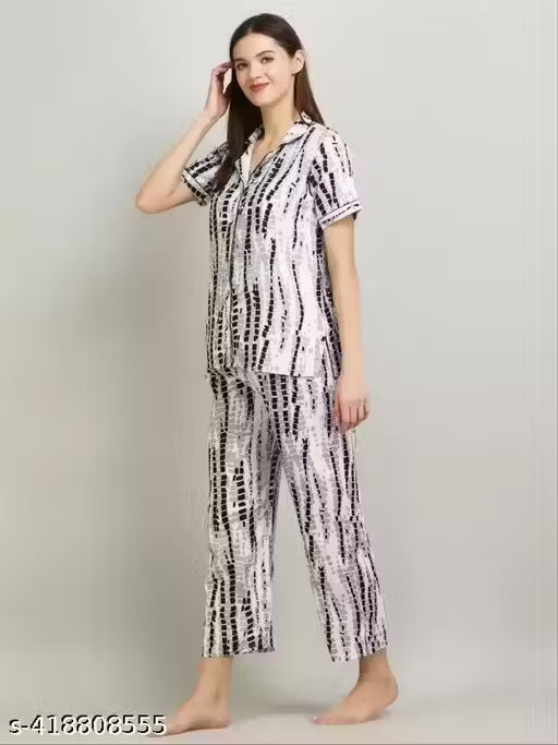 Women Rayon Printed Nightsuits