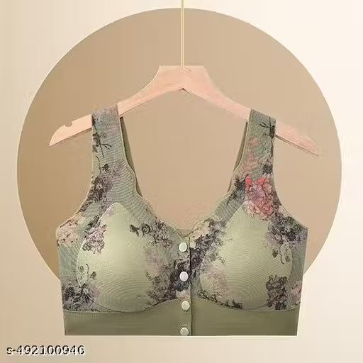 Seamless Removable Padded Graphic Floral Printed, Nursing/Breastfeeding/Maternity Bra