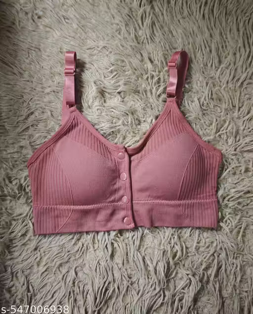 Nursing Bras for Breastfeeding Cotton Wireless Maternity Bra Seamless Support Front Snap Padded Bralettes