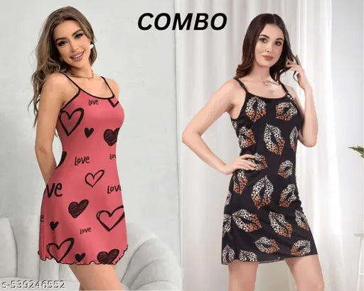 COMBO Nighty Baby Doll Set – Trendy, Affordable & Comfortable | Fashionable Sleepwear for Women