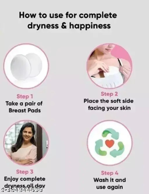 Breast Feeding Pads, Reusable, Washable High Absorbent Skin Friendly Maternity Nursing Breast Pads with 3 Layer Protection Pack Of - 6