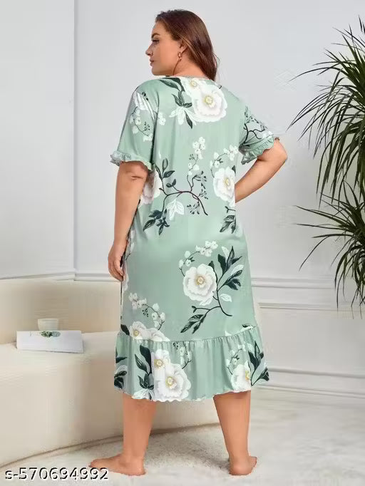 Women's Trendy Printed Short And Long Nighty -Nightgown-Maxi Dress-Nightwear and Night Dress