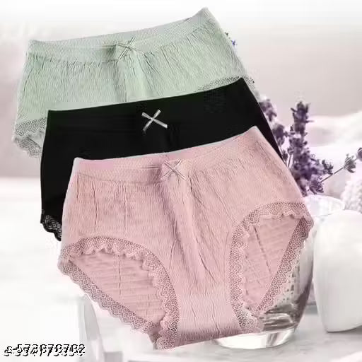 Women and Girl's panty-Women, Underwear,girls cotton Briefs/Women bikini panty-Tummy Tucker- ladies panty-Women's & Girls Hipster Panties Briefs Solid Pure Cotton (Combo Pack of - ANY 3 Pic)