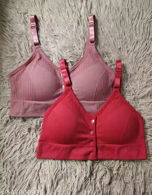 Nursing Bras for Breastfeeding Cotton Wireless Maternity Bra Seamless Support Front Snap Padded Bralettes