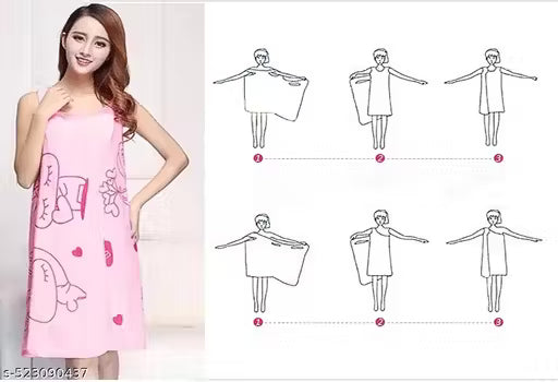 Leapable Enterprise 1 PCS Microfiber Soft Bath Towel and Lady Spa Shower Towel Fashion Women Wearable Quick Dry Magic Bathing Beach Spa Bathrobes Wash Clothing Beach Dresses - (Multicolor)